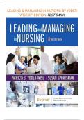 LEADING & MANAGING IN NURSING BY YODER WISE 8TH EDITION TEST BANK &vert; Q&A WITH EXPLANATIONS &lpar;SCORED A&plus;&rpar; &vert; 2023