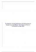 Test Bank for Nursing Delegation and Management of Patient Care 2nd Edition - All Chapters &lpar;1-21&rpar; &vert;A&plus; ULTIMATE GUIDE 2022
