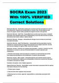 SOCRA Exam 2023  With 100% VERIFIED  Correct Solutions
