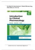 Test Bank Introduction to Clinical Pharmacology 10th Edition Visovsky All Chapters &vert; Complete Guide