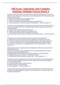 OB Exam 1 Questions with Complete Solutions &vert;Multiple Choice&vert; Rated A