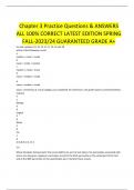 Chapter 3 Practice Questions & ANSWERS ALL 100% CORRECT LATEST EDITION SPRING FALL-2023/24 GUARANTEED GRADE A+ 