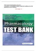 TEST BANK FOR PHARMACOLOGY&colon; A PATIENT- CENTERED NURSING PROCESS APPROACH&comma; 9TH EDITION BY MCCUISTION 100&percnt; graded A&plus;  