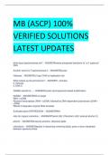 MB (ASCP) 100% VERIFIED SOLUTIONS  LATEST UPDATES