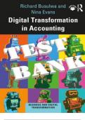 Digital Transformation in Accounting By Richard Busulwa and Nina Evans ISBN 9780429344589 Test Bank