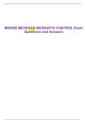 MDARD MICHIGAN MOSQUITO CONTROL Exam Questions and Answers