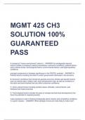 MGMT 425 CH3 SOLUTION 100%  GUARANTEED  PASS