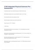 C165 Integrated Physical Sciences 70 Pre-Assessment Questions with 100&percnt; Correct Answers &vert; Updated & Verified