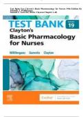 Test Bank for Clayton's Basic Pharmacology for Nurses 19th Edition By Bruce Clayton, Michelle Willihnganz, Samuel Gurevitz Chapter 1-48 Complete Guide A+