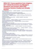 WGU C211 focus questions from chapters&comma; C211 Global Economics for Managers Questions and answers 2023 With Complete Solution Graded and Already Passed&period;