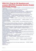WGU C211 Prep for OA Questions and answers 2023 With Complete Solution Graded and Already Passed&period;