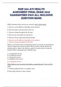 NUR 304-ATI HEALTH  ASSESSMENT FINAL EXAM 2023  GUARANTEED PASS ALL INCLUSIVE  QUESTION BANK