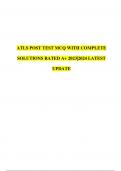 ATLS POST TEST MCQ WITH COMPLETE SOLUTIONS RATED A&plus; 2023&vert;2024 LATEST UPDATE