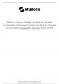 Test Bank for Canadian Fundamentals of Nursing&comma; 6thEdition&vert; Test Bank for Canadian Fundamentals ofNursing 6th Edition by Potter > all chapters 1-48&lpar;questions & answers&rpar; A&plus; guide