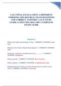 CALT FINAL EXAM LATEST (2 DIFFERENT VERSIONS) 2022-2024 REAL EXAM QUESTIONS AND CORRECT ANSWERS / CALT STUDY GUIDE LATEST 2022-2024 | 100% COMPLETE STUDY GUIDE