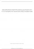 2023-HESI Mental Health RN Questions and Answers from V1-V3 Test Banks from Actual Exams 2023 Complete Guide Rated A+