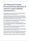 ATI Maternal Newborn  Proctored Exam: Questions &  Answers :Latest Updated  /Guaranteed A