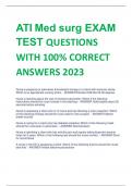 ATI Med surg EXAM  TEST QUESTIONS  WITH 100% CORRECT  ANSWERS 2023