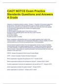 CAOT NOTCE Exam Practice Standards Questions and Answers A Grade 