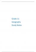 Grade 11 Geography Study Notes