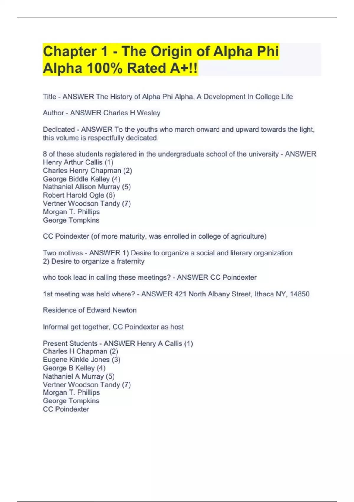 Chapter 1 - The Origin of Alpha Phi Alpha 100% Rated A+!! - Alpha Phi ...