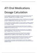 ATI Oral Medications  Dosage Calculation