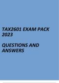 Principles of Taxation(TAX2601 Exam pack 2023)