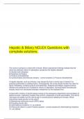  Hepatic & Biliary NCLEX Questions with complete solutions.