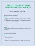 Exam 1 - NUR2474 / NUR 2474 (Latest 2023 / 2024) : Pharmacology for Professional Nursing - Rasmussen