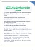 NFPT Practice Exam Questions And Answers 2023-2024 Graded A 100% Verified