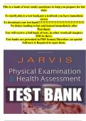 Test Bank Physical Examination and Health Assessment&comma; 8th Edition by Carolyn Jarvis