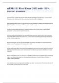 AFSB 151 Final Exam 2023 with 100&percnt; correct answers