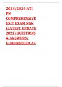 2023&sol;2024 ATI PN COMPREHENSIVE EXIT EXAM NGN &lpar;LATEST UPDATE 2023&rpar; QUESTIONS & ANSWERS&sol; GUARANTEED A&plus;