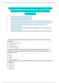 Test Bank For Fundamentals of Nursing Practice Tests Questions and Correct Answers 100 &percnt; Complete Guaranted A&plus;