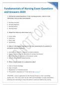 Fundamentals of Nursing Exam Questions and Answers 2024&period;