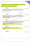 Fundamentals of Professional Nursing Exam Questions and Answers 2023.