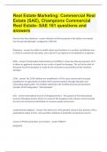 Real Estate Marketing Commercial Real Estate (SAE), Champions Commercial Real Estate- SAE |161 questions and answers