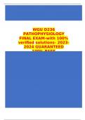WGU D236 PATHOPHYSIOLOGY FINAL EXAM-with 100% verified solutions- 2023-2024 GUARANTEED 100% PASS
