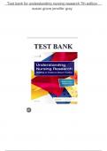 TEST BANK FOR UNDERSTANDING NURSING RESEARCH 7TH EDITION BY SUSAN GROVE JENNIFER GRAY WITH EXPLAINED ANSWERS