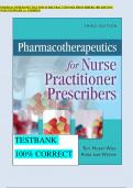 PHARMACOTHERAPEUTICS FOR NURSE PRACTITIONER PRESCRIBERS 3RD EDITION WOO TESTBANK A+ VERIFIED