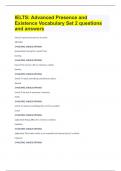 IELTS Advanced Presence and Existence Vocabulary Set 2 questions and answers.