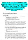 Test Bank For Community Public Health Nursing 7th Edition by Mary A&period; Nies&comma; Melanie McEwen -NEW UPDATED WITH RATIONALES   edition-2023