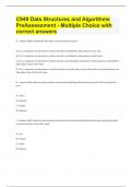 C949 Data Structures and Algorithms PreAssessment - Multiple Choice with correct answers.