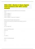 WGU C955 - Module 3 Basic Algebra exam questions with 100% correct answers