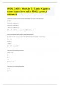 WGU C955 - Module 3 Basic Algebra exam questions with 100&percnt; correct answers