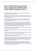 NHA - Certified Electronic Health Record Specialist (CEHRS) Study Guide AVTEC Questions & Ans.