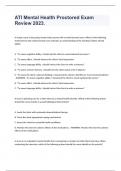 ATI Mental Health Proctored Exam Review Questions with Updated Answers 2023&period;