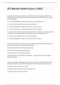 ATI Mental Health Exam 2 Reviewed Questions and Answers 2023&period;