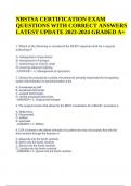 NBSTSA CERTIFICATION EXAM QUESTIONS WITH CORRECT ANSWERS LATEST UPDATE 2023-2024 GRADED A+