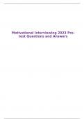 Motivational Interviewing 2023 Pre-test Questions and Answers